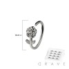 12PCS OF ROSE FLOWER TOP 316L SURGICAL STEEL HOOP NOSE RING BOX